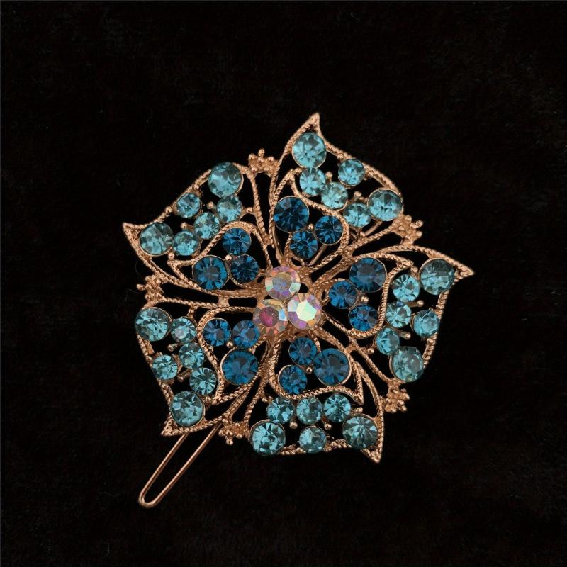 Rhinestone Flower Hair Barrette Clips Sparkly Hair Barrettes For Women