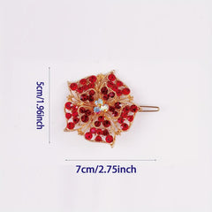 Rhinestone Flower Hair Barrette Clips Sparkly Hair Barrettes For Women