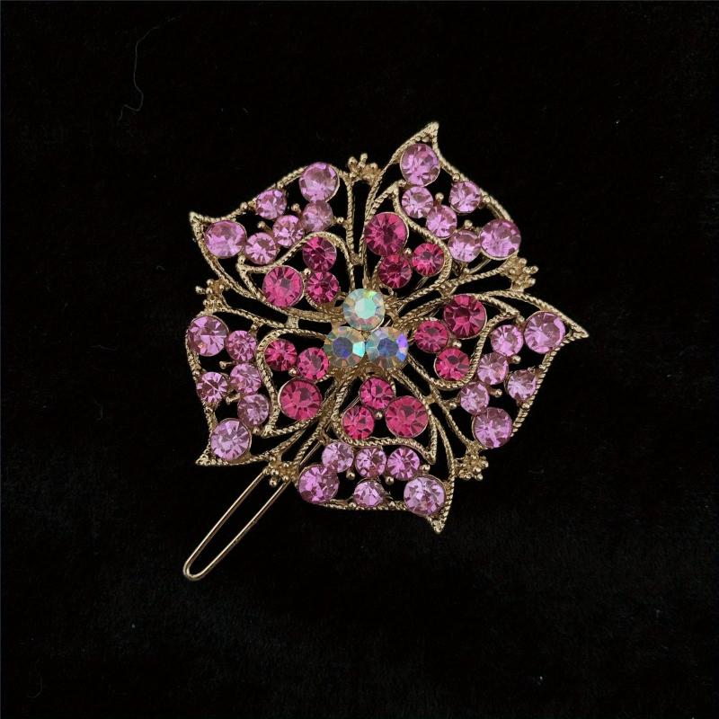 Rhinestone Flower Hair Barrette Clips Sparkly Hair Barrettes For Women