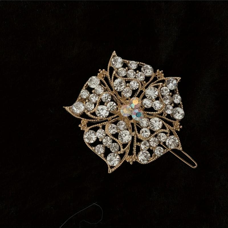 Rhinestone Flower Hair Barrette Clips Sparkly Hair Barrettes For Women
