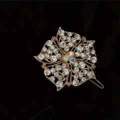 Rhinestone Flower Hair Barrette Clips Sparkly Hair Barrettes For Women