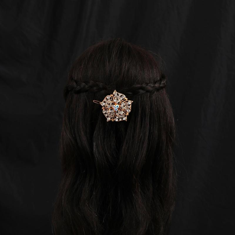 Rhinestone Flower Hair Barrette Clips Sparkly Hair Barrettes For Women