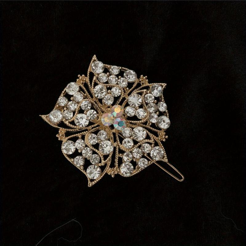 Rhinestone Flower Hair Barrette Clips Sparkly Hair Barrettes For Women