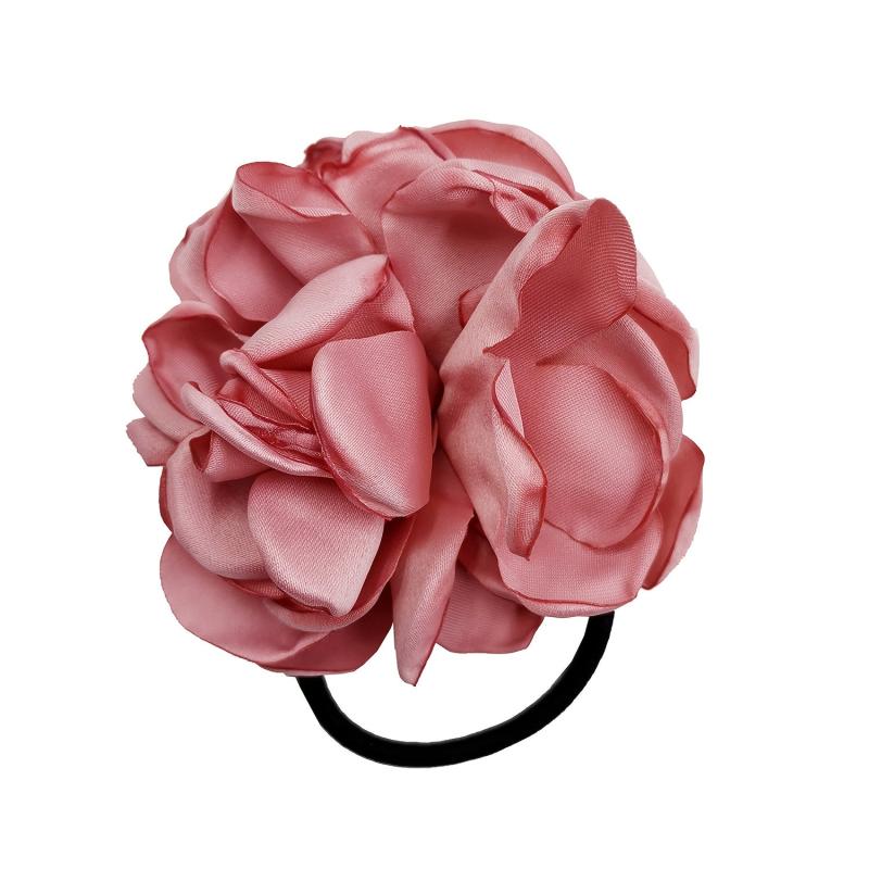 Fabric Flower Hair Tie Ponytail Holder Hair Accessories