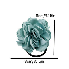 Fabric Flower Hair Tie Ponytail Holder Hair Accessories