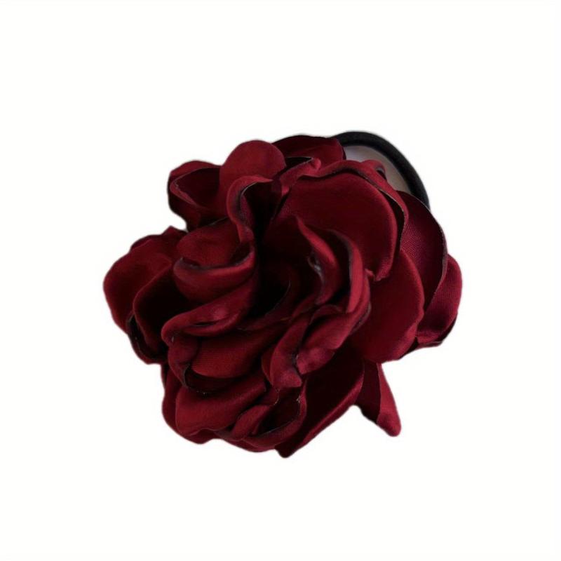 Fabric Flower Hair Tie Ponytail Holder Hair Accessories