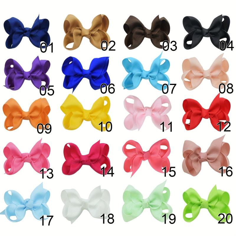 Solid Style Bow Hair Clip for Baby Girls - Duck Billed Clip