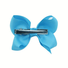 Solid Style Bow Hair Clip for Baby Girls - Duck Billed Clip