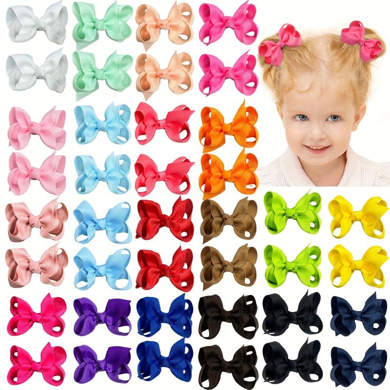 Solid Style Bow Hair Clip for Baby Girls - Duck Billed Clip