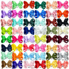 Solid Style Bow Hair Clip for Baby Girls - Duck Billed Clip