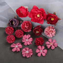 16pcs Wedding Artificial Flower Hair Clip Bridal Hair Accessorie