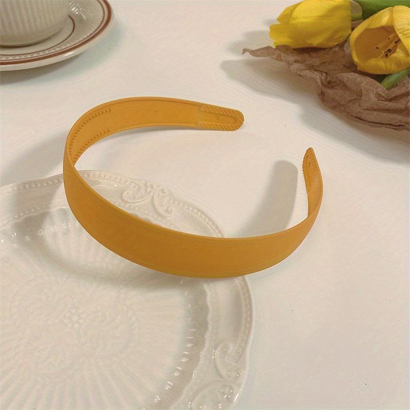 Solid Minimalist Hair Hoop Wide Plastic Hair Band Elastic Headband