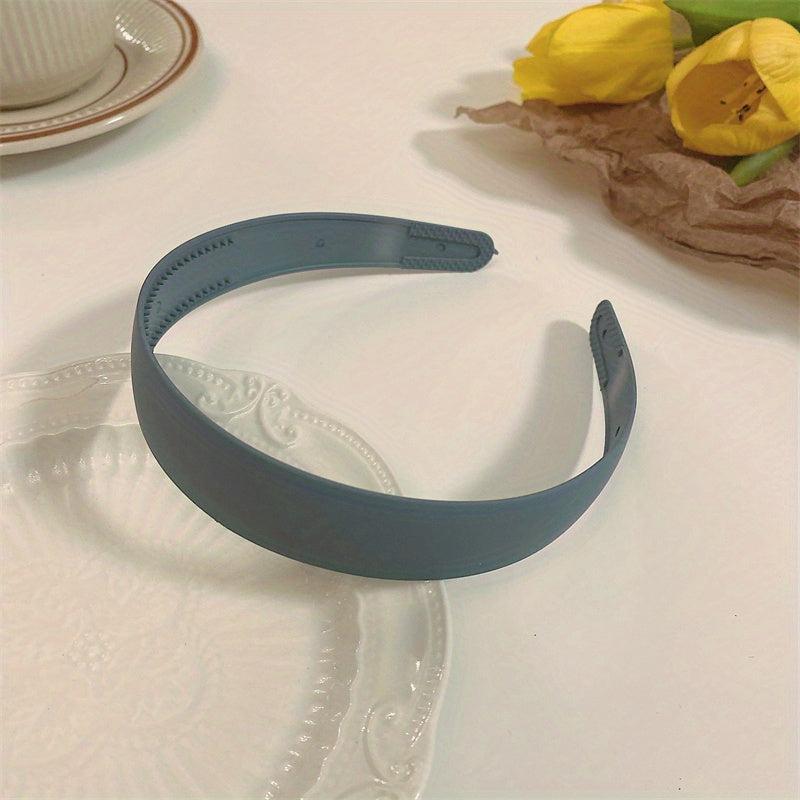 Solid Minimalist Hair Hoop Wide Plastic Hair Band Elastic Headband