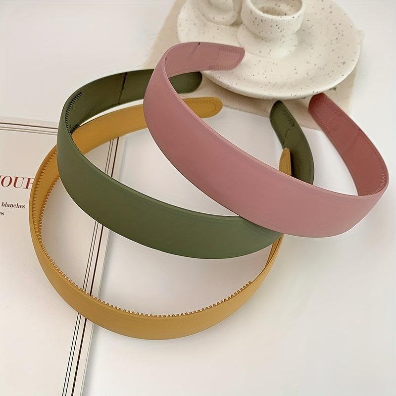 Solid Minimalist Hair Hoop Wide Plastic Hair Band Elastic Headband