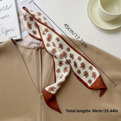Red Retro Silk Like Scarf Hair Band Women's Hair Tie Headwear