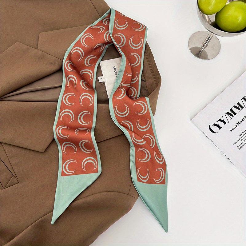 Red Retro Silk Like Scarf Hair Band Women's Hair Tie Headwear