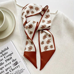 Red Retro Silk Like Scarf Hair Band Women's Hair Tie Headwear