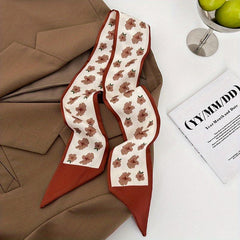 Red Retro Silk Like Scarf Hair Band Women's Hair Tie Headwear