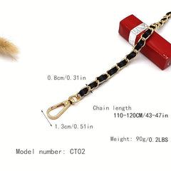 5pcs Bag Chain With Leather Buckle Bag Key Ring DIY Detachable Strap