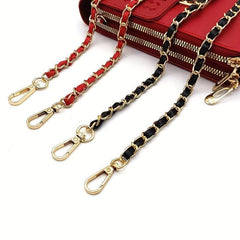 5pcs Bag Chain With Leather Buckle Bag Key Ring DIY Detachable Strap