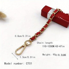 5pcs Bag Chain With Leather Buckle Bag Key Ring DIY Detachable Strap