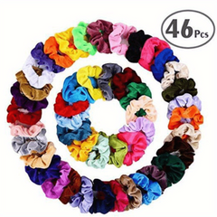 46 Pcs Velvet Hair Scrunchies Elastic Hair Ties Women Girls Accessories