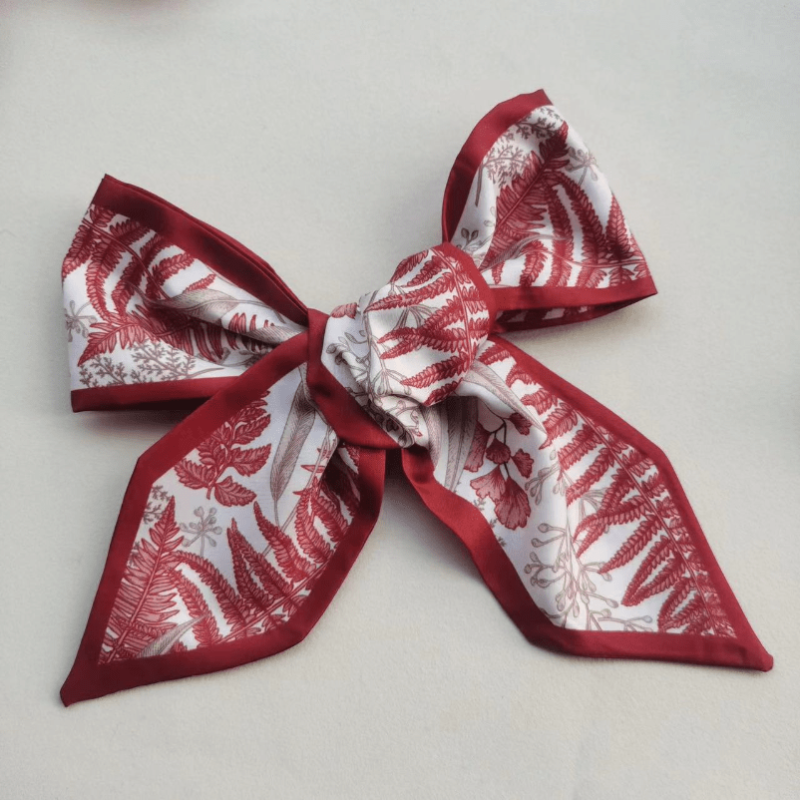 Vintage French Long Silk Hair Band Satin Bow Knotted Hair Scrunchies Elastic Tie
