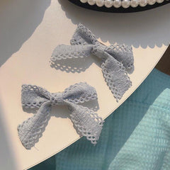Lace Bow Hair Clip Sweet Hair Clip Hair Tie Set 2 Pack