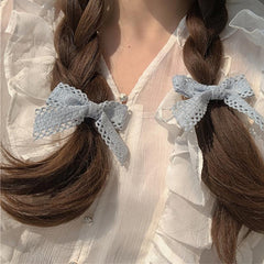 Lace Bow Hair Clip Sweet Hair Clip Hair Tie Set 2 Pack