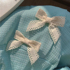 Lace Bow Hair Clip Sweet Hair Clip Hair Tie Set 2 Pack