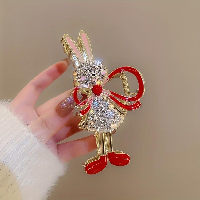 Rhinestone Rabbit Hair Claw Banana Clip Hairgrip Accessory