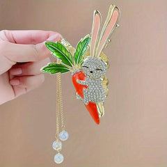 Rhinestone Rabbit Hair Claw Banana Clip Hairgrip Accessory