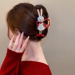 Rhinestone Rabbit Hair Claw Banana Clip Hairgrip Accessory