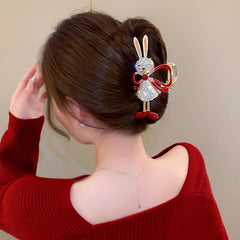 Rhinestone Rabbit Hair Claw Banana Clip Hairgrip Accessory