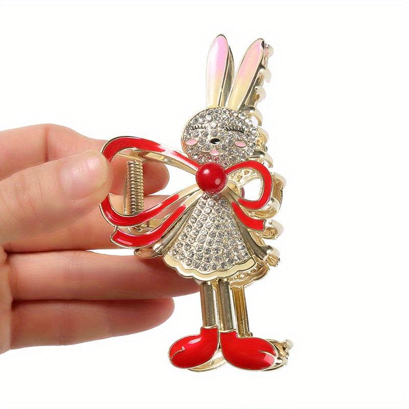 Rhinestone Rabbit Hair Claw Banana Clip Hairgrip Accessory