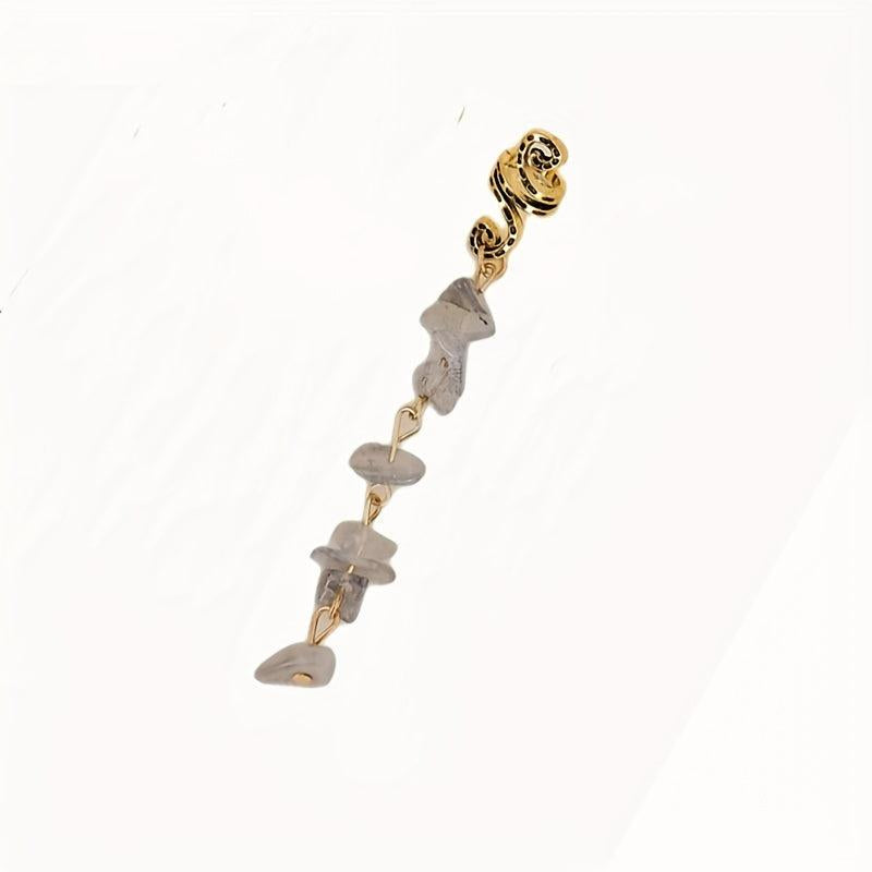 Vintage Coils Hair Ring With Crystal Beaded Tassel