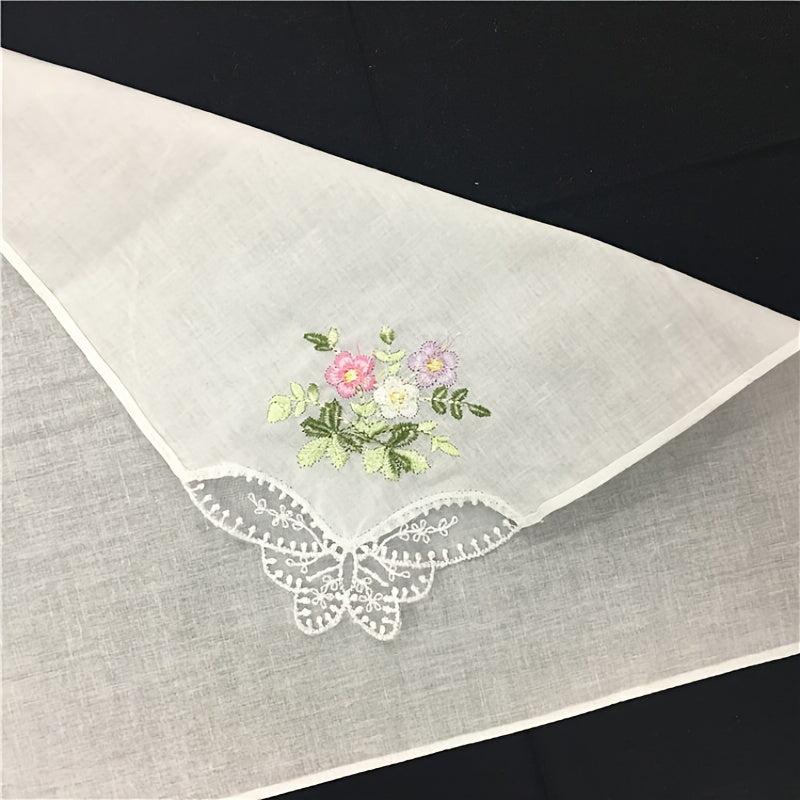 5pcs 28 Embroidered Handkerchief Ladies Lace Handkerchief