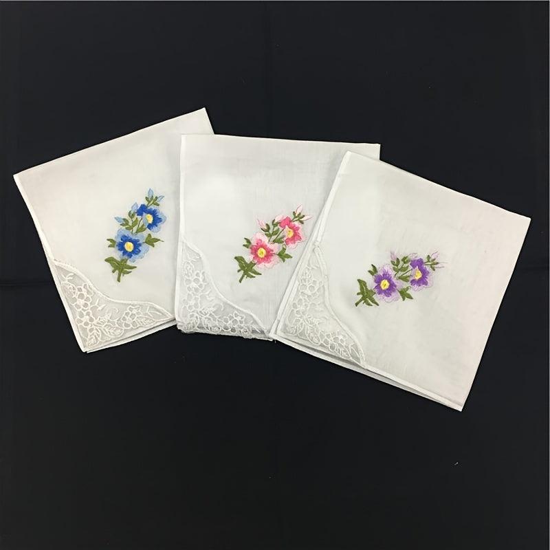 5pcs 28 Embroidered Handkerchief Ladies Lace Handkerchief