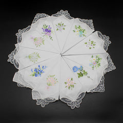 5pcs 28 Embroidered Handkerchief Ladies Lace Handkerchief