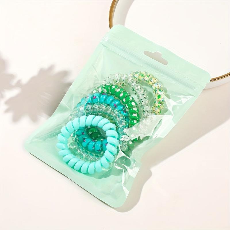 6 Pcs Floral Spiral Hair Tie Colorful Ponytail Holder Hair Tie Hair Accessories