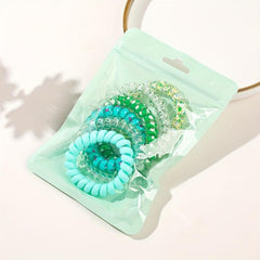 6 Pcs Floral Spiral Hair Tie Colorful Ponytail Holder Hair Tie Hair Accessories
