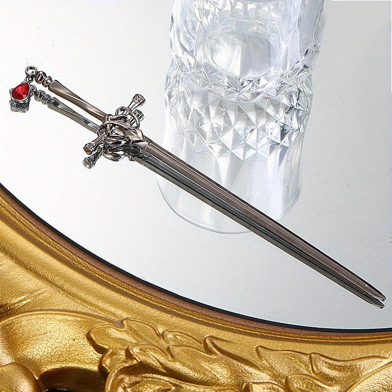 Vintage Rhinestone Sword Hair Pin Hair Styling Accessory
