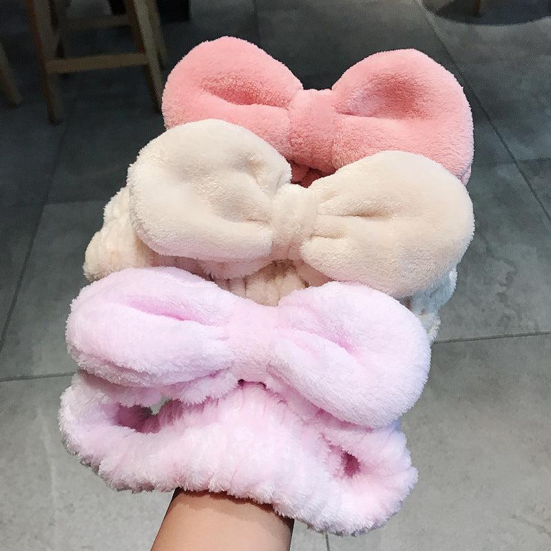 Soft Bowknot Headband Plush Hair Band Women Girls Hair Accessories