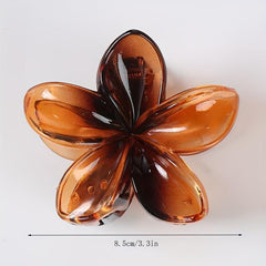 2pcs Gradient Jelly Hair Claw Frangipani Shaped Hair Claw