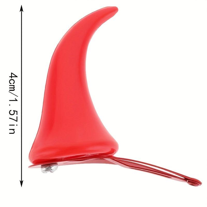 4pcs Red Devil Horn Hair Clips Halloween Demon Horn Clips