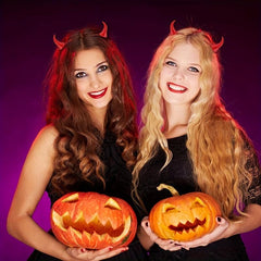 4pcs Red Devil Horn Hair Clips Halloween Demon Horn Clips