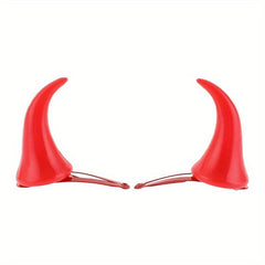 4pcs Red Devil Horn Hair Clips Halloween Demon Horn Clips