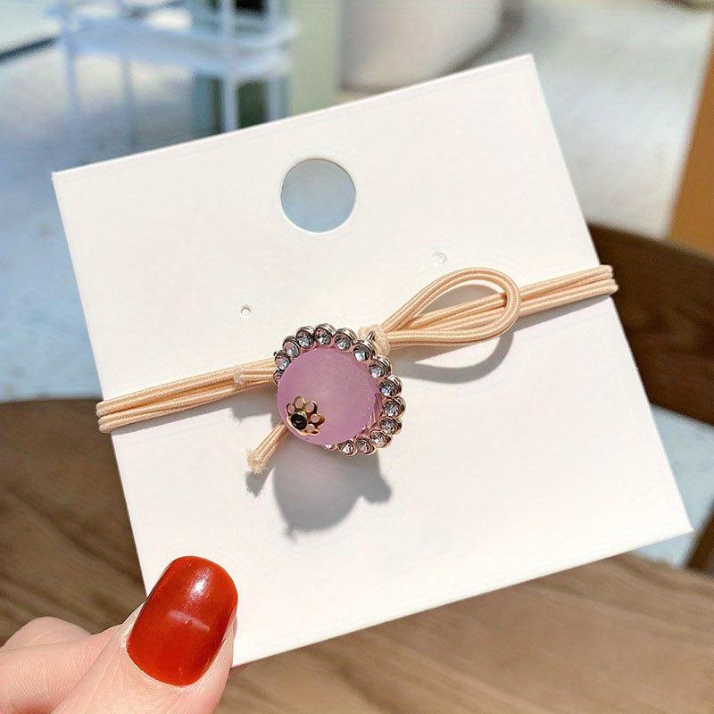 Crystal Beaded Hair Tie Hair Rope Ponytail Holder Hair Accessories