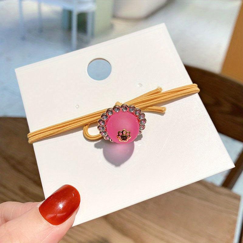 Crystal Beaded Hair Tie Hair Rope Ponytail Holder Hair Accessories