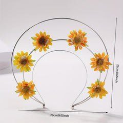 Boho Sunflower Headband Three Layered Head Hoop Hair Band for Women Girls